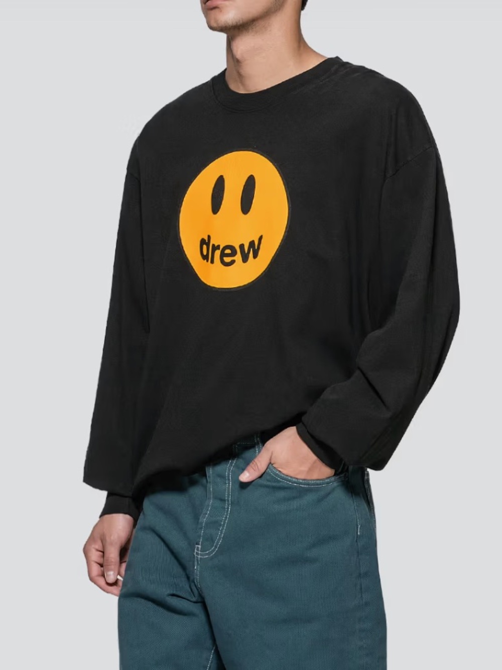 Drew House Mascot Long Sleeve Black T-Shirt Unisex Small